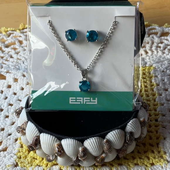 🐚  EFFY AQUA BLUE NECKLACE AND EARRINGS 🐚 NWOT 🐚 - Picture 12 of 16